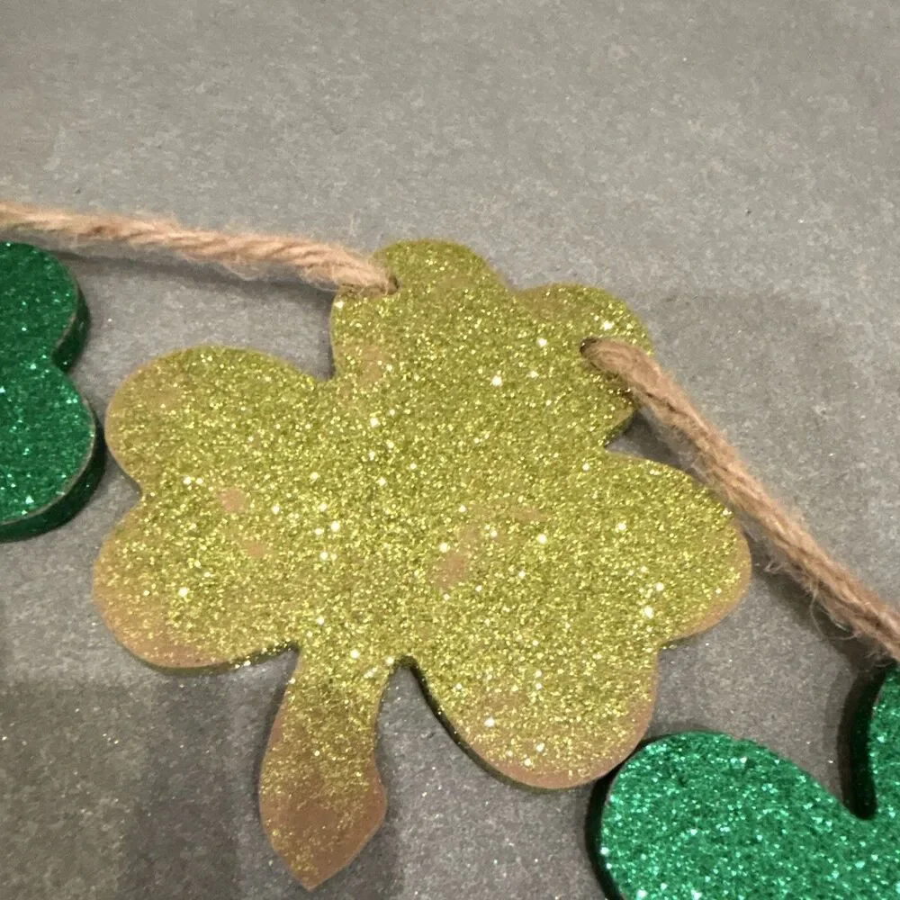 Hobby Lobby St. Patrick's Day Decorations Lot w/ Glitter Clover Garland & More